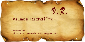 Vilmos Richárd névjegykártya